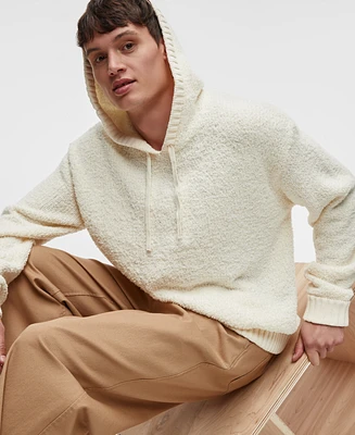 Mode of One Men's Long-Sleeve Boucle Relaxed Hoodie, Exclusively at Macy's