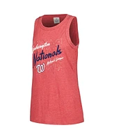 Soft As A Grape Women's Red Washington Nationals Gauze High Neck Tank Top