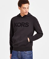 Michael Kors Men's Modern-Fit Stretch Textured Logo Hoodie