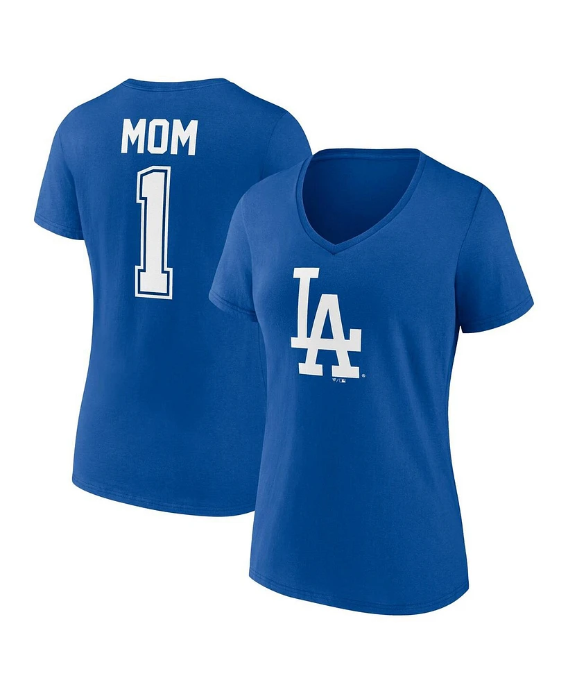 Fanatics Women's Royal Los Angeles Dodgers Plus Size Mother's Day 1 Mom V-Neck T-Shirt