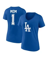 Fanatics Women's Royal Los Angeles Dodgers Plus Size Mother's Day 1 Mom V-Neck T-Shirt