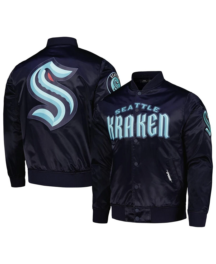 Pro Standard Men's Deep Sea Blue Seattle Kraken Classic Satin Full-Snap Jacket