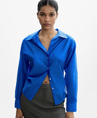 Mango Women's Satin Lyocell Shirt