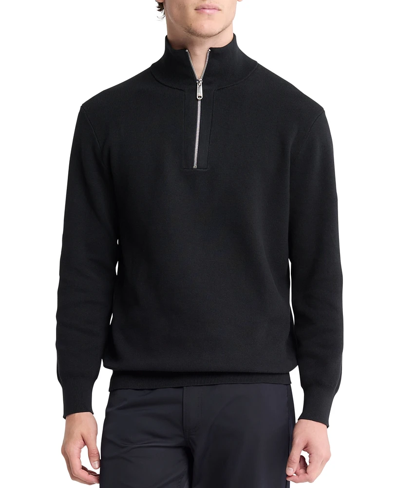 Calvin Klein Men's Classic-Fit Quarter-Zip Supima Cotton Sweater