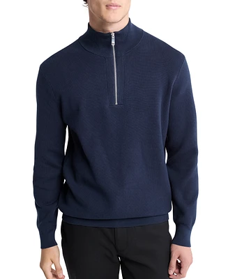 Calvin Klein Men's Classic-Fit Quarter-Zip Supima Cotton Sweater