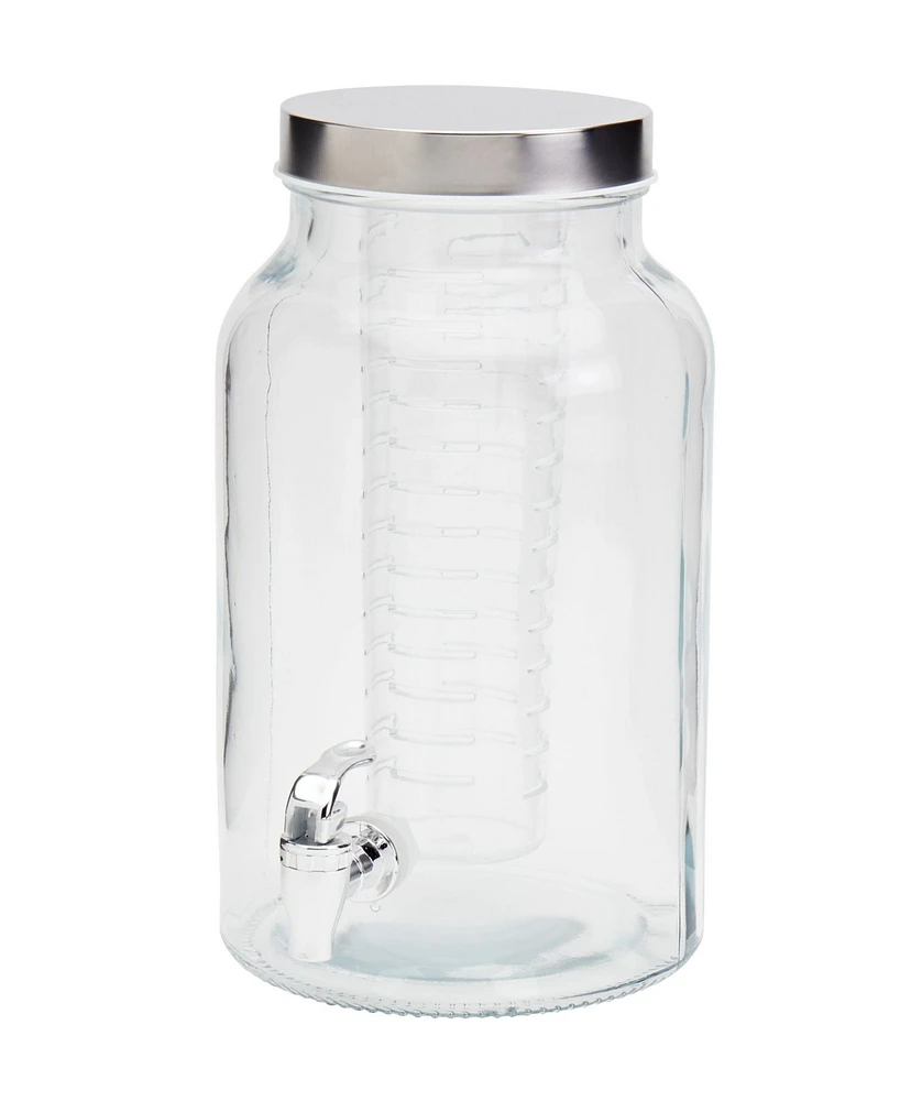 Mason Craft & More 1.5 Gallon Glass Drink Dispenser with Infuser and Screw-off Wide Lid