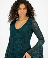 Guess Women's Phoenix Long-Flare-Sleeve Lace Dress