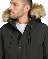 Calvin Klein Men's Long Parka with Faux-Fur Lined Hood