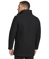 Calvin Klein Men's Urban Walker Coat with Detachable Faux Rabbit Fur at Interior Collar
