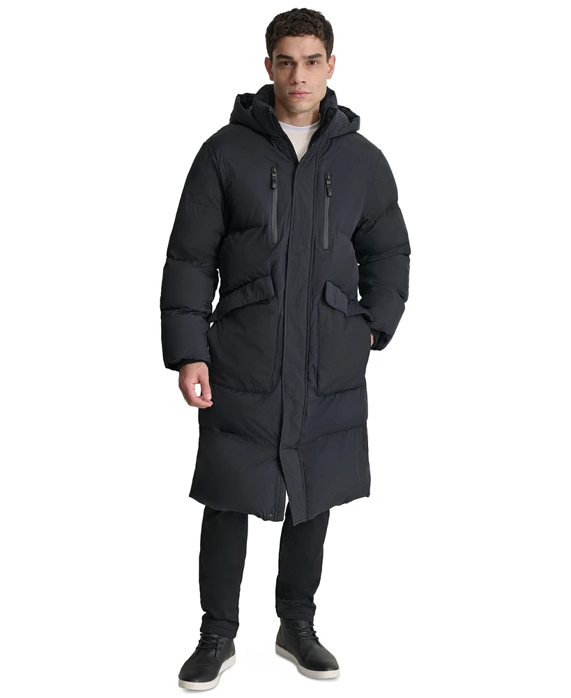 Dkny Men's Quilted Hooded Duffle Parka