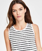 Vince Camuto Women's Sequined Striped Tank Top