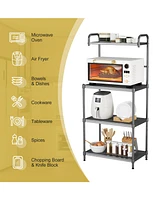 Sugift 4-Tier Kitchen Microwave Storage Rack with Metal Shelves