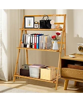 Sugift 3-Tier Bamboo Foldable Plant Stand with Display Shelf Rack
