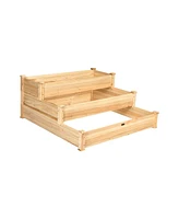 3 Tier Elevated Wooden Vegetable Garden Bed