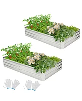 Metal Galvanized Raised Garden Bed with Open-Ended Base