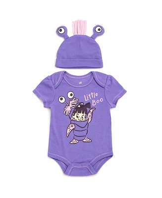 Disney Baby Girls Minnie Mouse Monsters Inc. Cosplay Bodysuit and Hat Set Newborn to (Newborn - 24 Months)