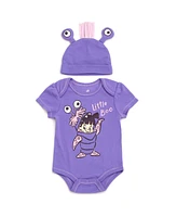 Disney Baby Girls Minnie Mouse Monsters Inc. Cosplay Bodysuit and Hat Set Newborn to (Newborn - 24 Months)