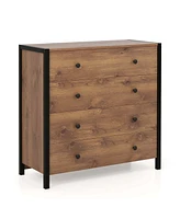 Costway 4-Drawer Dresser Modern Chest of Drawers Wooden Storage