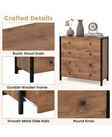 Costway 4-Drawer Dresser Modern Chest of Drawers Wooden Storage