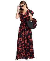 Hotsquash London Women's Chiffon Wrap Top Maxi Dress