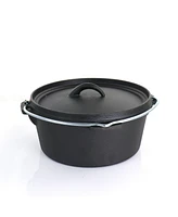 MegaChef Pre-Seasoned Cast Iron 5-Piece Kitchen Cookware Set, Pots and Pans