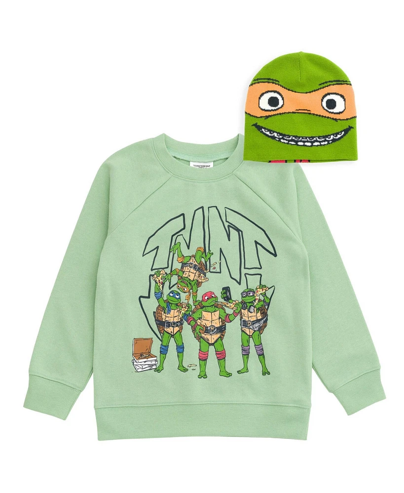 Teenage Mutant Ninja Turtles Toddler Boys Fleece Sweatshirt and Hat to (2T - 14-16)