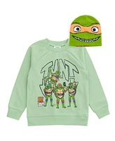 Teenage Mutant Ninja Turtles Toddler Boys Fleece Sweatshirt and Hat to (2T - 14-16)