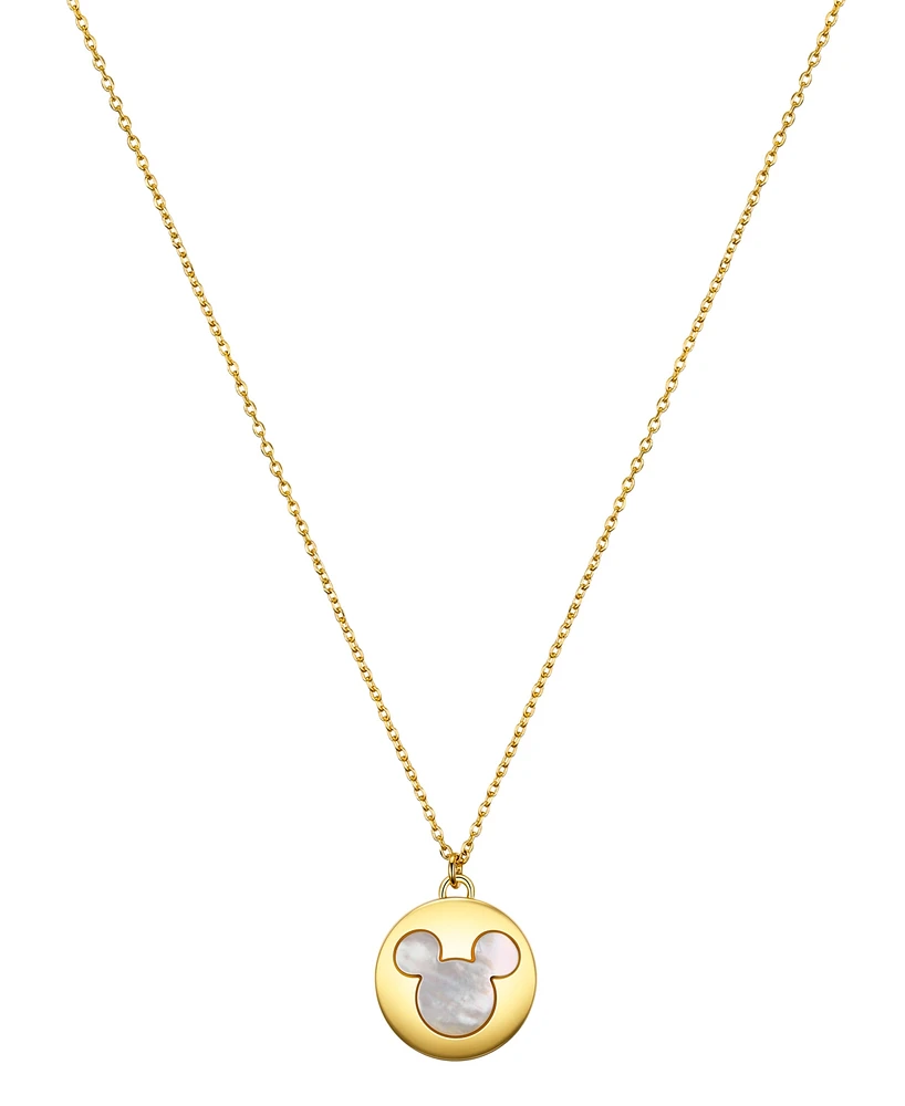 Disney Mother of Pearl Mickey Mouse Pendant Necklace