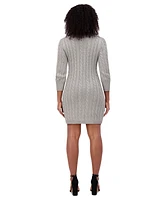 Jessica Howard Petite Cable-Knit Sweater Dress