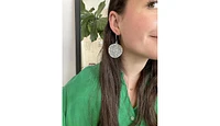 Ink + Alloy Gretchen Large Circle With Holes Earrings Silver