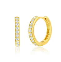 Simona Sterling Silver 19mm Cz Hoop Earrings