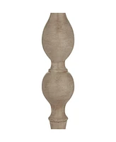 Tuscan Chic Farmhouse Rustic Country 62 1/2" Tall Standing Floor Lamp Pull Chain Gray Natural Faux Wood Finish Living Room Bedroom House Reading Offic