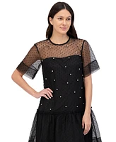 Vince Camuto Petite Embellished Organza Dress