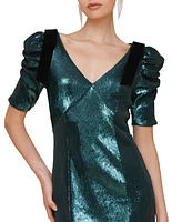 Avec Les Filles Women's Sequined Puff-Sleeve Bodycon Dress