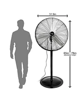 Vie Air 30 Inch Industrial Heavy Duty Pedestal Oscillating Metal Stand Fan
