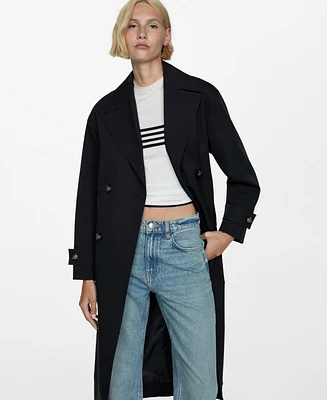 Mango Women's Double-Button Trench Coat
