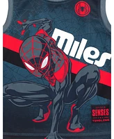 Marvel Toddler Boys Spider-Man Miles Morales Mesh Jersey Tank Top Shirt and Basketball Shorts to