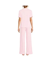 Lands' End Women's Cooling 3 Piece Pajama Set - Robe Top and Pants