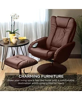 Best Choice Products Faux Leather Electric Massage Recliner Chair w/ Stool Ottoman, Remote Control, 5 Modes