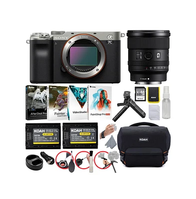 Sony Alpha a7C Full-Frame Mirrorless Camera (Silver) Bundle with Fe 20mm G Lens