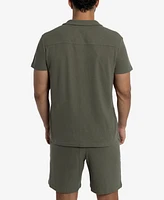 Spring + Mercer Men's Camp Collar Casual Short Sleeve Button-Up Shirt