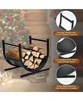 Skonyon 17 Inch U-Shaped Firewood Rack Steel