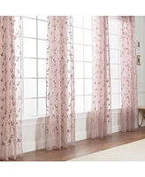 Chanasya Premium Embroidered Vine Curtains - Sheer for Living Room, Bedroom, Kitchen 52" x 96" White, 2 Panels