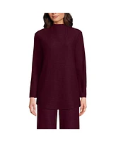 Lands' End Petite Cable Ottoman Relaxed Long Sleeve Funnel Neck Tunic