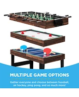 Best Choice Products 2x4ft 10-in-1 Combo Game Table Set w/ Hockey, Foosball, Pool, Shuffleboard, Ping Pong