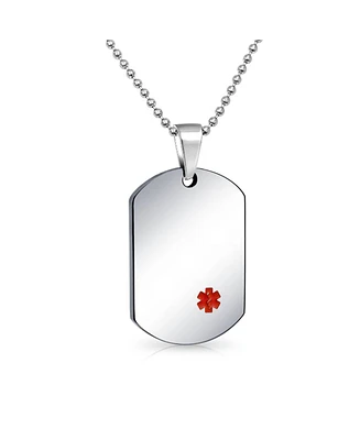 Bling Jewelry Blood Thinner Identification Medical Alert Id Dog Tag Stainless Steel Med