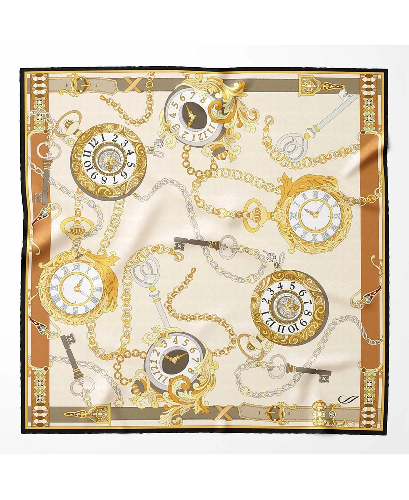 Elizabetta Men's Like Clockwork - Silk Pocket Square for Men