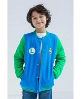 Super Mario Boys Nintendo Luigi Varsity Bomber Jacket to