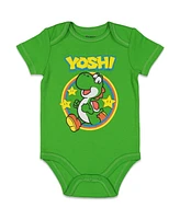 Super Mario Baby Boys Nintendo Donkey Kong Yoshi Lugi Bowser Toad 5 Pack Short Sleeve Bodysuits Newborn to