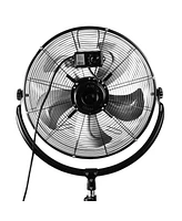 Vie Air 20 Inch Industrial 3 Speed Heavy Duty Powerful and Quiet Metal High Velocity 360 Degree Tilting Pedestal Drum Fan